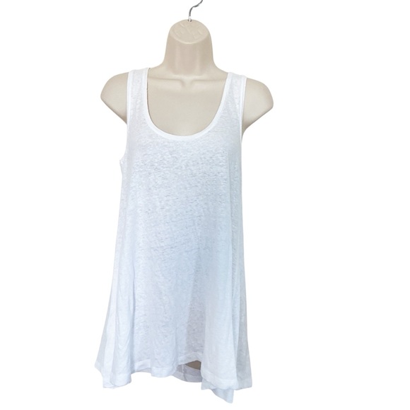 Anthropologie Tops - NWT Anthropologie Akemi + Kin White Tank Top Linen Blend Lightweight Flowy Med